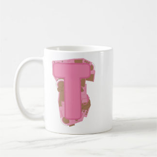Coffee Letter T: Monogram Initial Mug