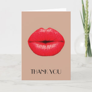Coffee Lips kiss kiss pop art Thank You Card