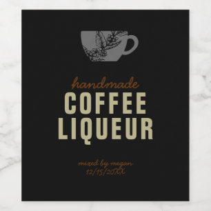 Coffee Liqueur  Wine Label