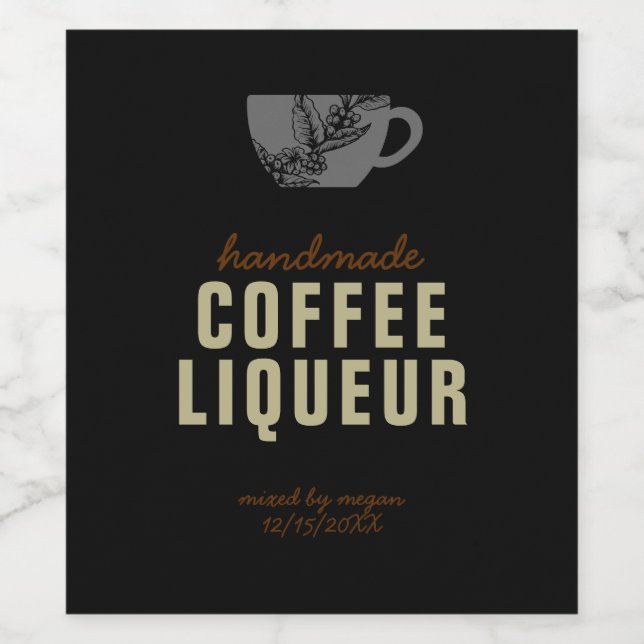 Coffee Liqueur  Wine Label (Single Label)