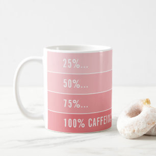 COFFEE LOADING... ombre 100% caffeinated coral Coffee Mug
