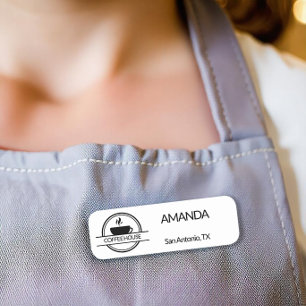 Coffee Logo Employee Name Tag