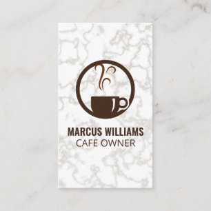 Coffee Logo Marble Business Card