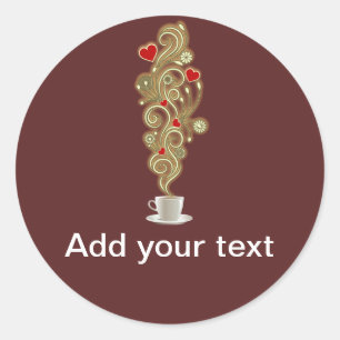 Coffee Love Classic Round Sticker