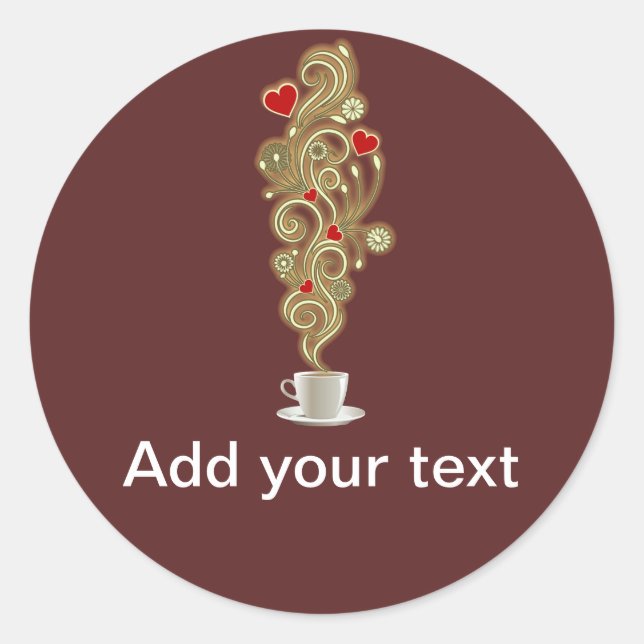 Coffee Love Classic Round Sticker (Front)