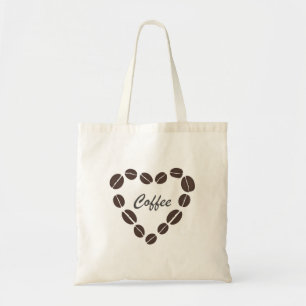 Coffee Love Coffee Bean Heart Tote Bag