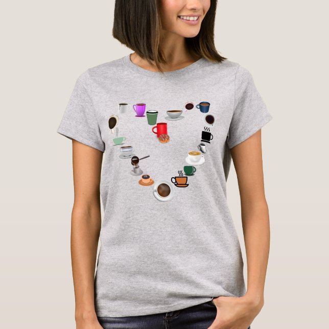 Coffee Love Coffee Heart T-Shirt (Front)