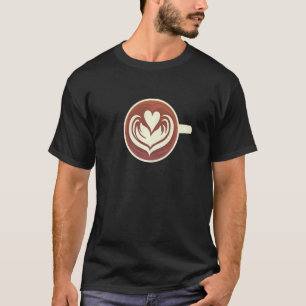Coffee Love Heart Foam No Text Design Premium T-Shirt