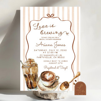 Coffee Love is Brewing Bridal Shower Invitation
