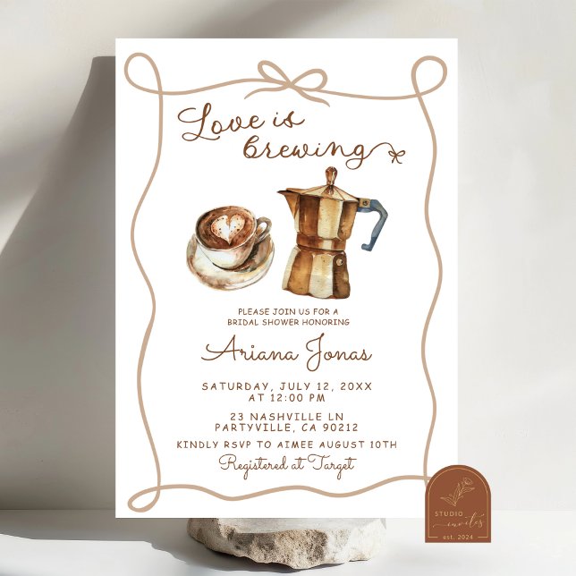 Coffee Love is Brewing Bridal Shower Invitation (Creator Uploaded)