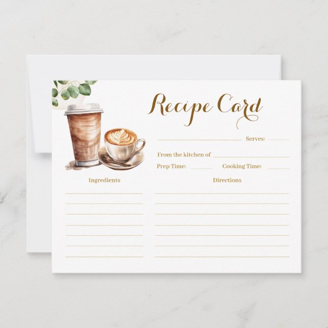 Coffee Love is Brewing Bridal Shower Recipe Card (Front)