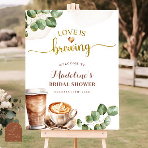 Coffee Love is Brewing Bridal Shower Welcome Sign