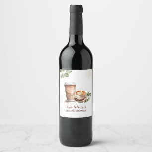 Coffee Love is Brewing  Wine Bottle Label
