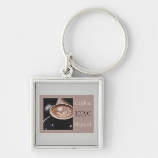 Coffee LOVE Repeat – Modern Coffee Lover Gift for  Key Ring
