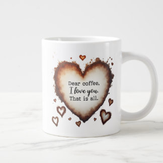 Coffee Love Valentine Gift, Dear Coffee Large Coffee Mug