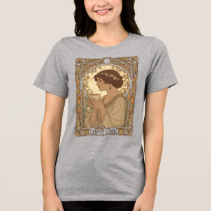 Coffee Lover And Nature Art Nouveau Illustration  Tri-Blend Shirt