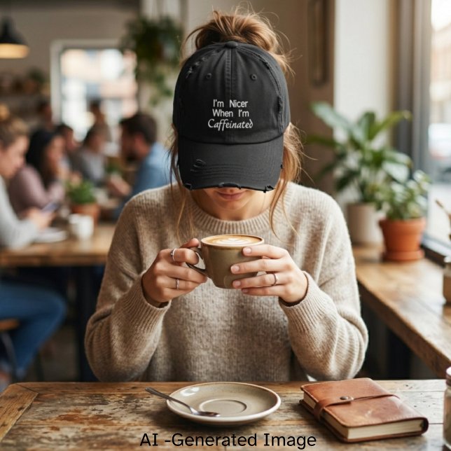 Coffee Lover Caffeinated Embroidered Hat (Creator Uploaded)
