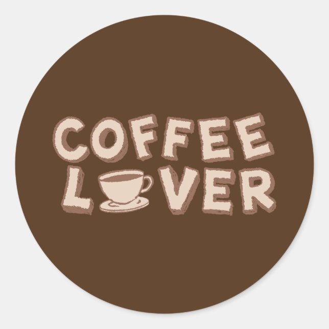 Coffee Lover Classic Round Sticker (Front)