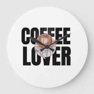 Coffee Lover – Coffee Addict Morning Caffeine Desi Large Clock