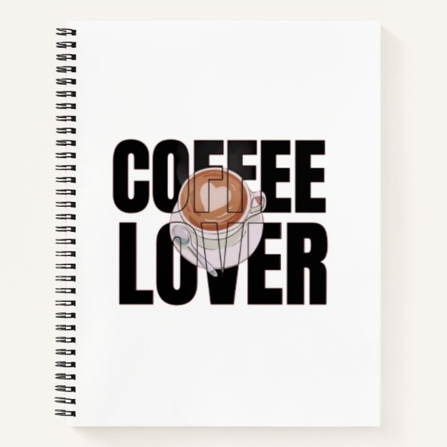 Coffee Lover – Coffee Addict Morning Caffeine Desi Notebook (Front)