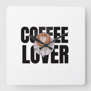 Coffee Lover – Coffee Addict Morning Caffeine Desi Square Wall Clock
