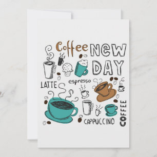 Coffee Lover Coffee Collection For New Day Invitation