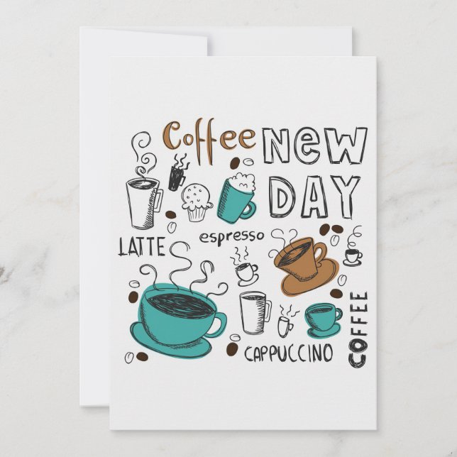 Coffee Lover Coffee Collection For New Day Invitation (Front)
