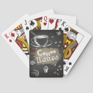 Coffee Lover Coffee house Blackboard Playing Cards
