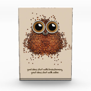 Coffee Lover Coffee Owl Photo Block