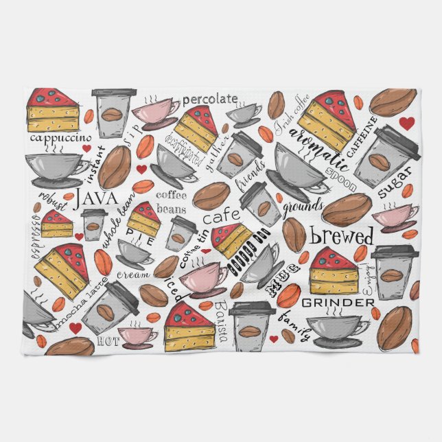 Coffee Lover Coffee Shop or Café Kitchen Towel (Horizontal)