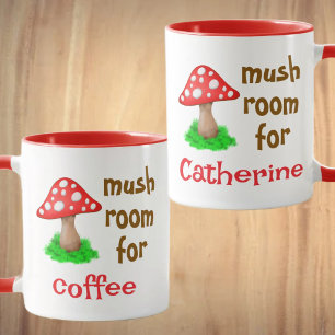 Coffee Lover Cute Fall Forest Funny Mushroom Mug