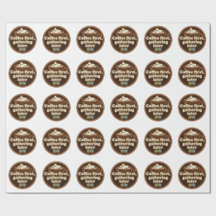 Coffee Lover Daily Ritual Sticker Wrapping Paper