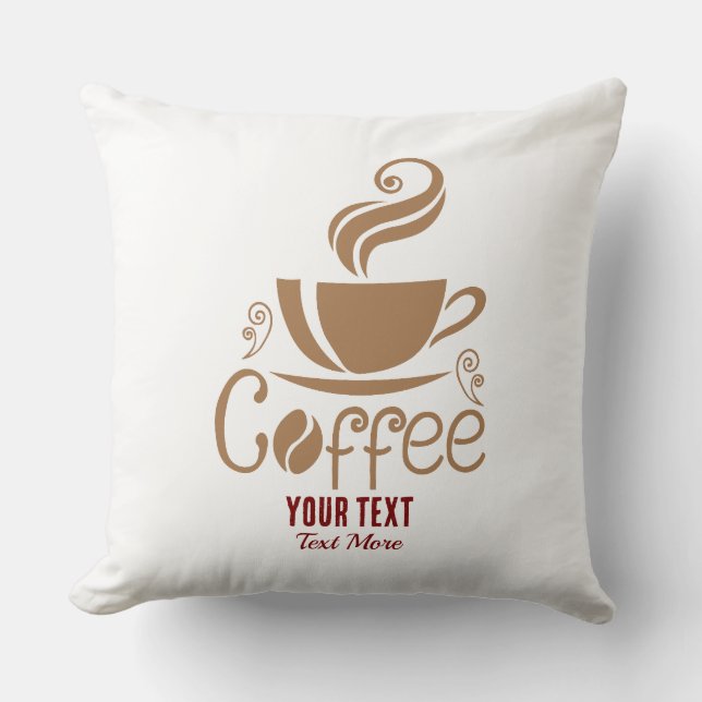 Coffee Lover Design – Minimal Coffee Cup Graphic Cushion (Front)