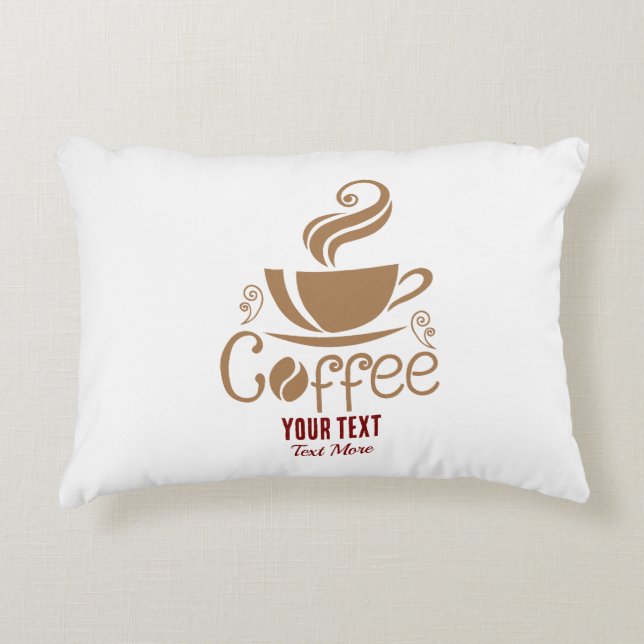 Coffee Lover Design – Minimal Coffee Cup Graphic Decorative Cushion (Front)