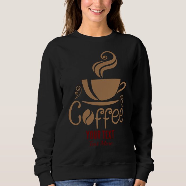 Coffee Lover Design – Minimal Coffee Cup Graphic Sweatshirt (Front)