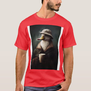 Coffee Lover Duck in Suit and Hat T-Shirt