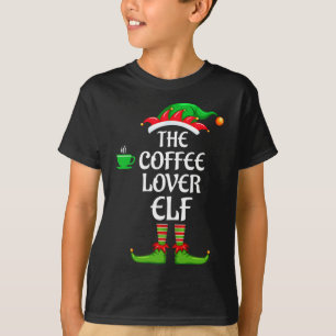 Coffee Lover Elf Matching Family Group Christmas P T-Shirt