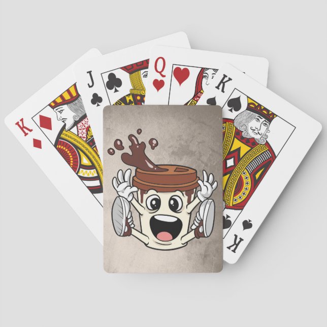 Coffee Lover Funny Coffee Cup Playing Cards (Back)