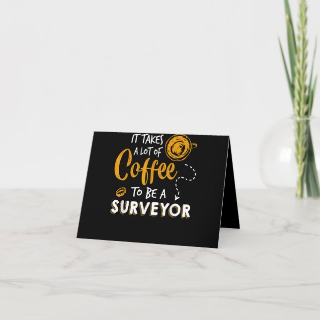 Coffee Lover Funny Surveyor Engineer Construction Thank You Card (Front)