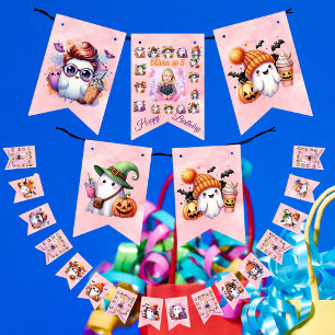Coffee Lover Ghost Bunting Flags for Kids Birthday