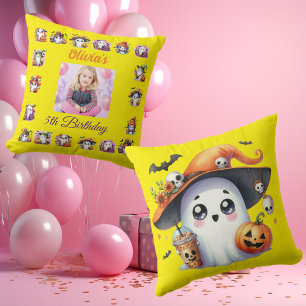 Coffee Lover Ghost Throw Pillow Birthday Decor