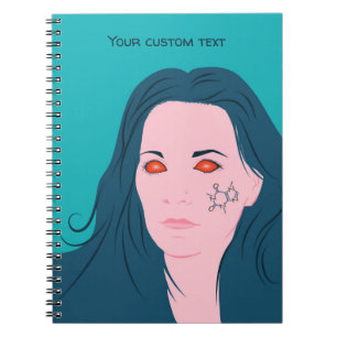 Coffee Lover Girl Caffeine Tattoo Custom Text Notebook