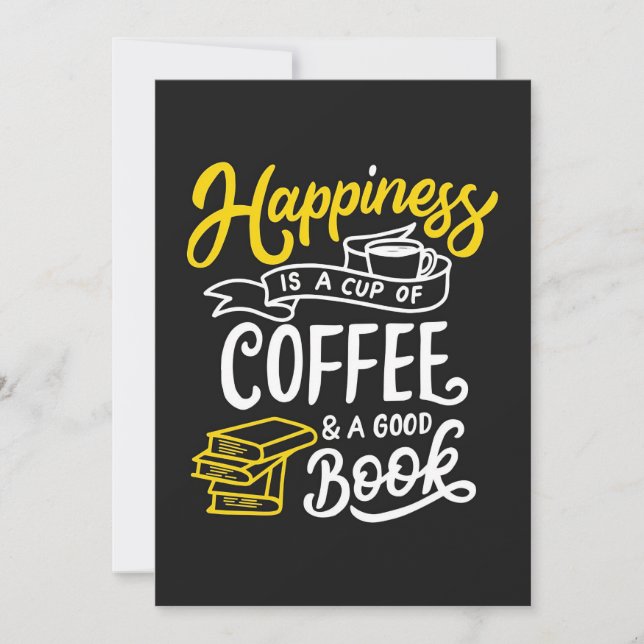 Coffee Lover Happiness Is A Cup Of Coffee Invitation (Front)