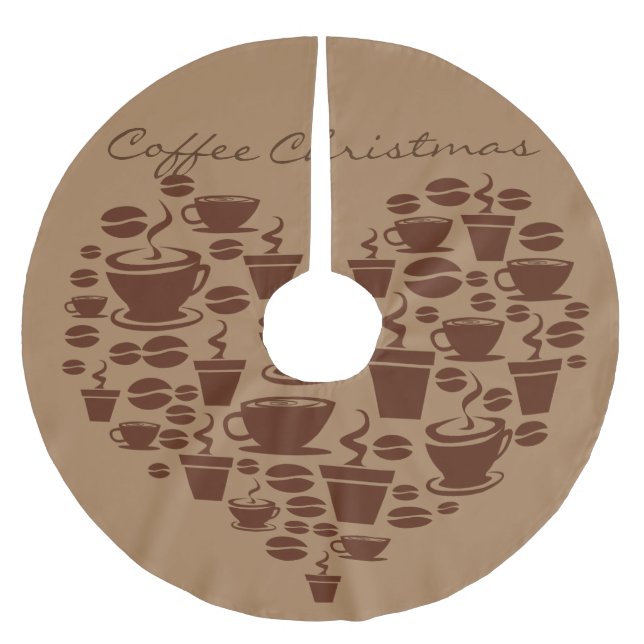 Coffee Lover Heart Thunder_Cove  Brushed Polyester Tree Skirt (Front)