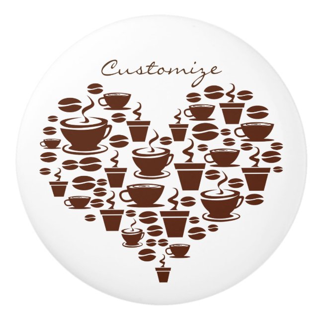 Coffee Lover Heart Thunder_Cove Ceramic Knob (Front)