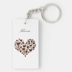 Coffee Lover Heart Thunder_Cove Key Ring