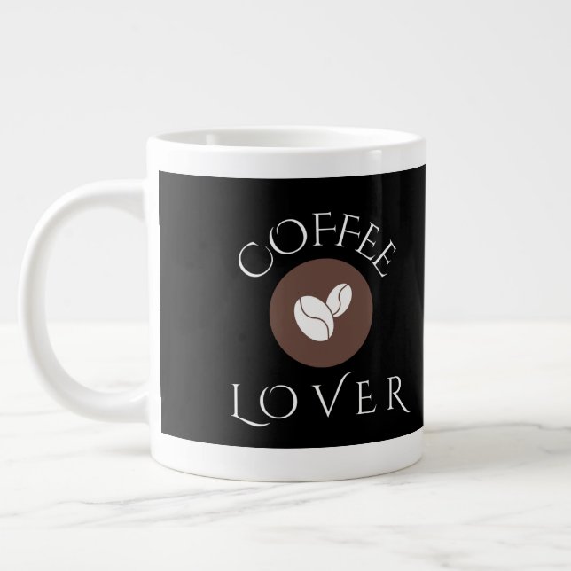Coffee Lover, Home, Office & Gift Giving Large Coffee Mug (Left)