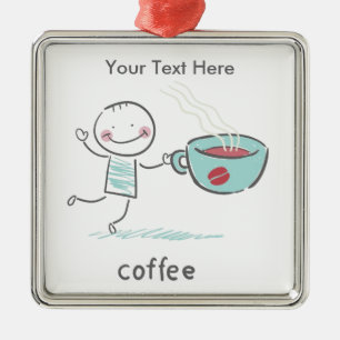 Coffee Lover Metal Tree Decoration