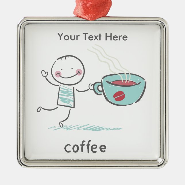 Coffee Lover Metal Tree Decoration (Front)