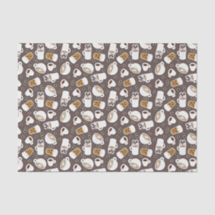 Coffee Lover Pattern Brown Tissue Paper